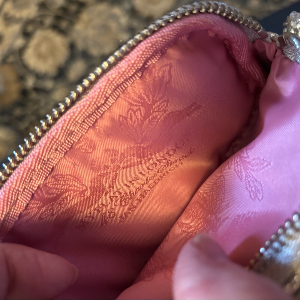My Flat in London Silver Clutch with Jeweled Bow Accent - Picture 10 of 16